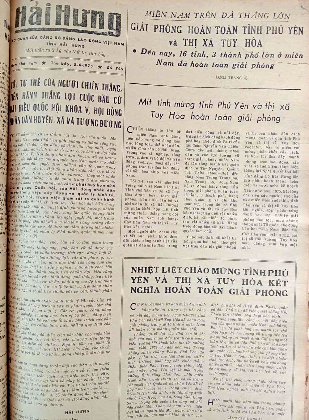 Quê hương kết nghĩa Hải Dương mừng ngày Phú Yên giải phóng