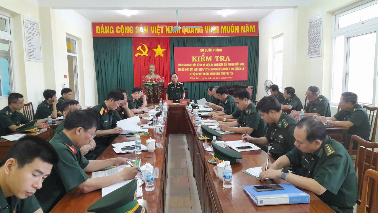 Bộ Tổng Tham mưu kiểm tra công tác sẵn sàng chiến đấu tại 
Bộ Chỉ huy BĐBP tỉnh Phú Yên