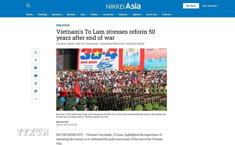 Nikkei Asia đưa tin đậm nét về niềm tự hào của người dân Việt Nam tại lễ kỷ niệm