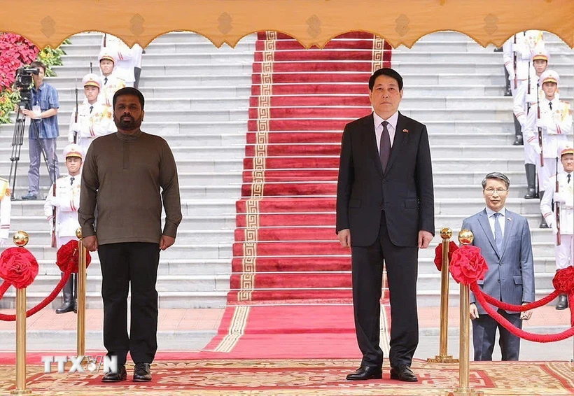 Chủ tịch nước Lương Cường chủ trì lễ đón chính thức Tổng thống Sri Lanka