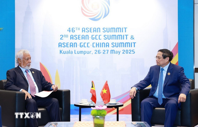 Thủ tướng Phạm Minh Chính gặp Thủ tướng Timor-Leste Xanana Gusmao