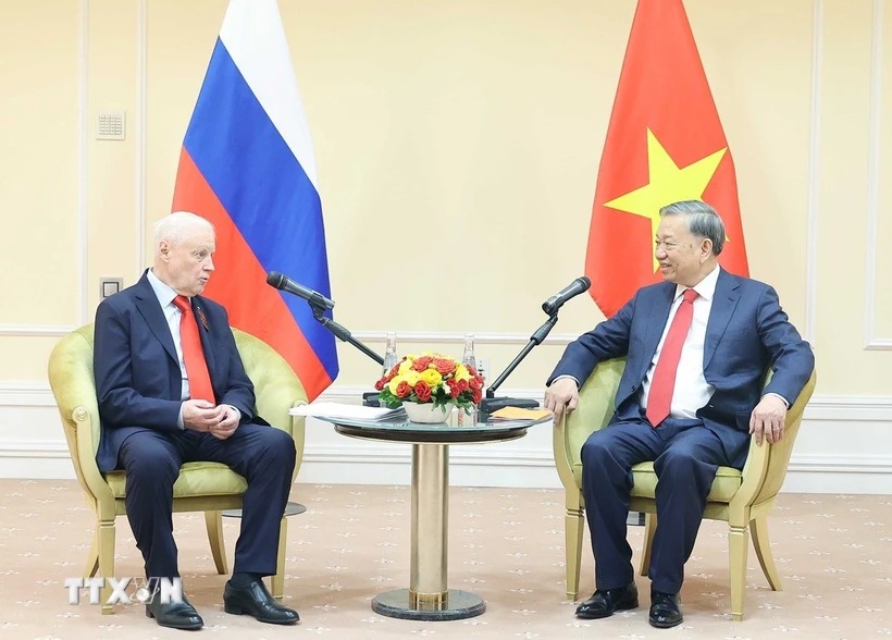 Tổng Bí thư Tô Lâm gặp Chủ tịch Đảng Nước Nga Công bằng-Những người yêu nước-Vì sự thật