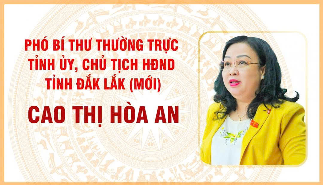 [Infographic] Phó Bí thư Thường trực Tỉnh ủy, Chủ tịch HĐND tỉnh Đắk Lắk (mới) Cao Thị Hòa An